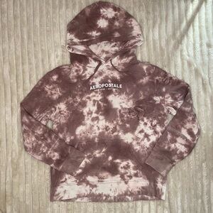 Aéropostale Tie-Dye Hoodie in Mauve and White